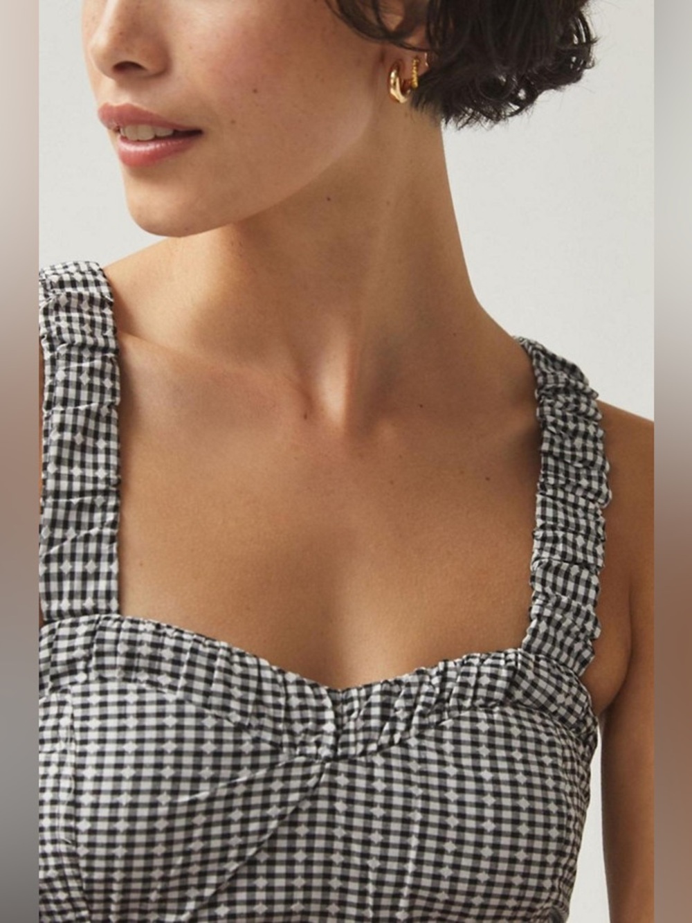 Anthropologie Maeve Sweetheart Gingham Mini Dress - Picture 3 of 4